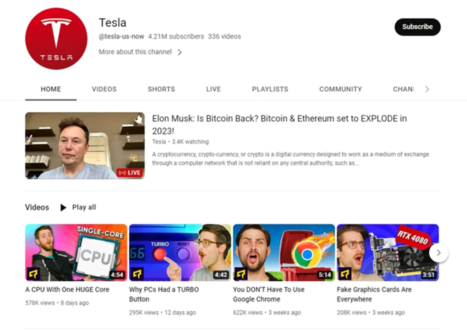 15,3 milhões de assinantes do canal Linus Tech Tips vendo vídeos de golpes de criptografia