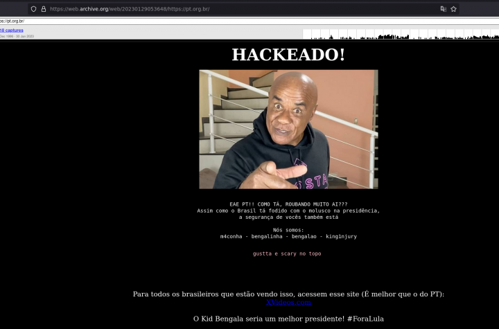 PT tem site oficial invadido por hacker