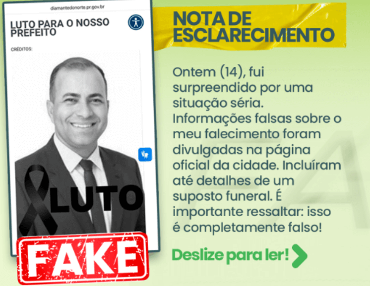 Hacker invade site de Prefeitura e divulga fake news sobre morte de prefeito