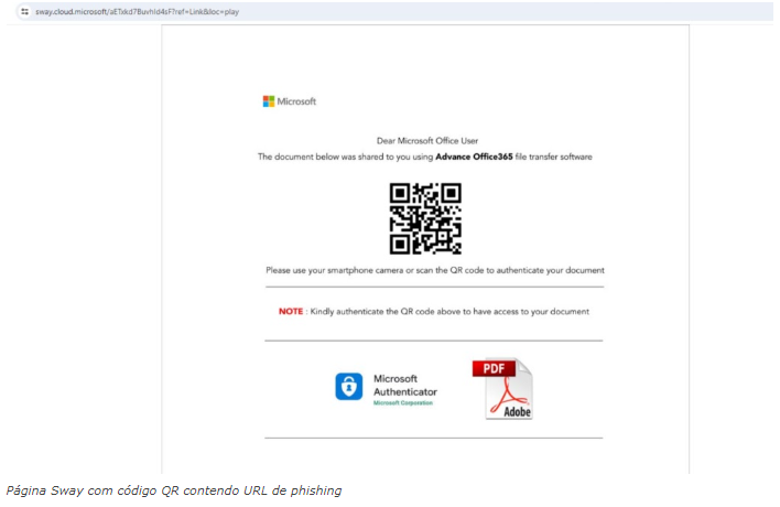 Microsoft Sway é abusado por agentes de ameaças para roubar credenciais de login