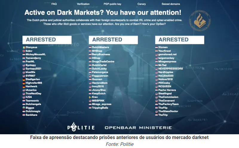 Polícia holandesa prende administrador do mercado dark web 'Bohemia/Cannabia'