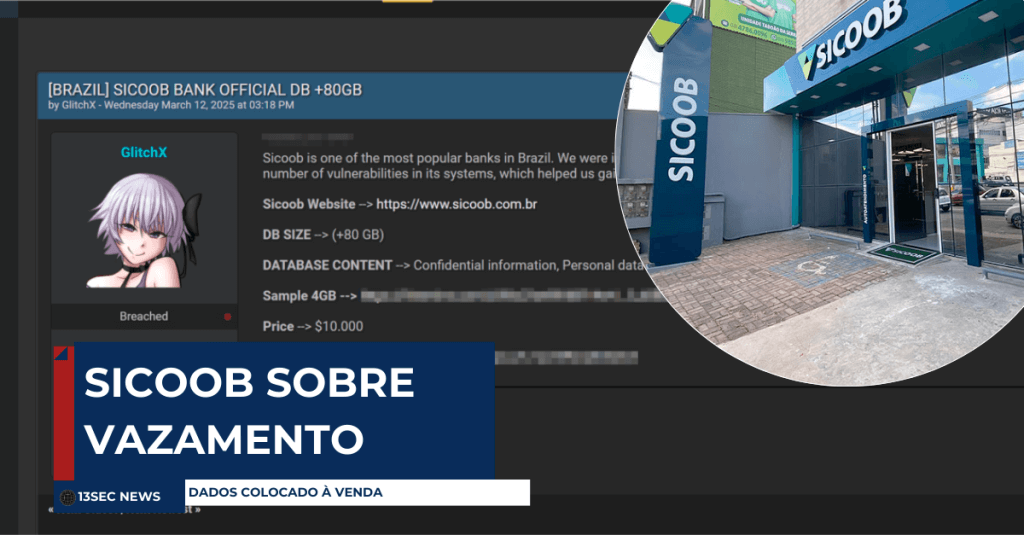 Banco Sicoob sofre ataque e vaza 80GB de dados de clientes